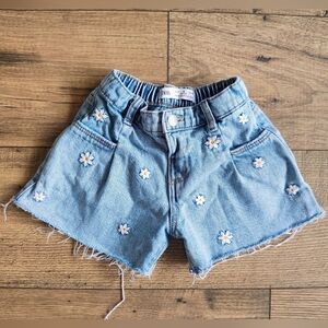 ZARA Light Blue Denim Daisy Appliqué Shorts